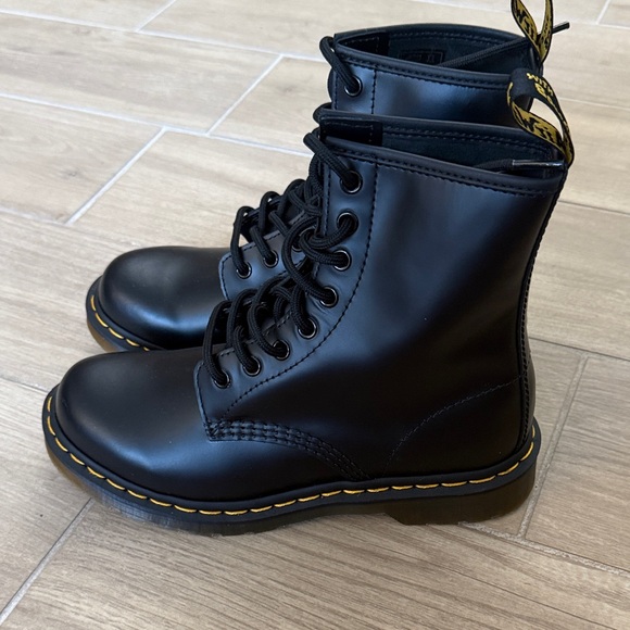Dr. Martens 1460 Black Leather Combat Boots - Picture 2 of 5